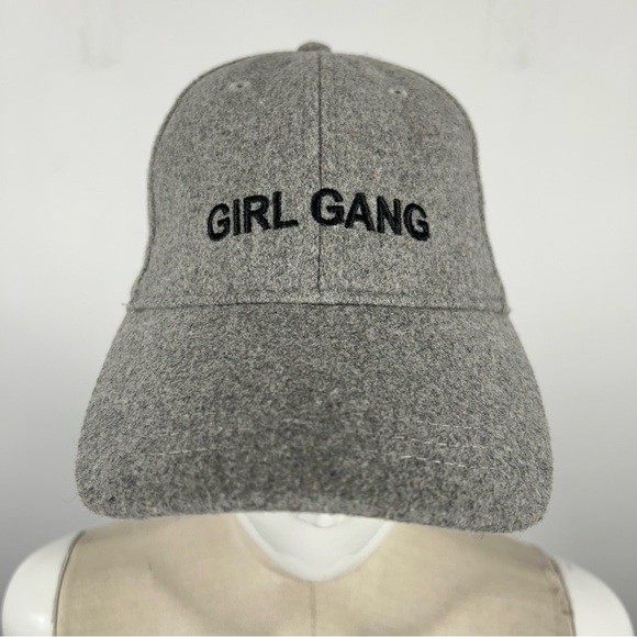 Indigo Accessories - NWT Indigo Gray 'Girl Gang' Baseball Cap WOOL BLEND